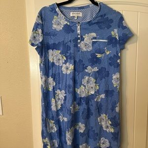 Blue floral sundress midi size small by encore